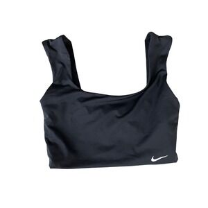 Nike Black Sports Bra Crop Top Medium Square Neck Racerback Athletic